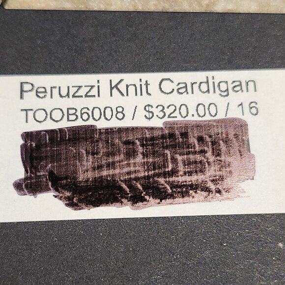 Peruzzi Women's Sandy Brown & Black Striped Short Sleeved Knit Cardigan Size 16 - Picture 5 of 5